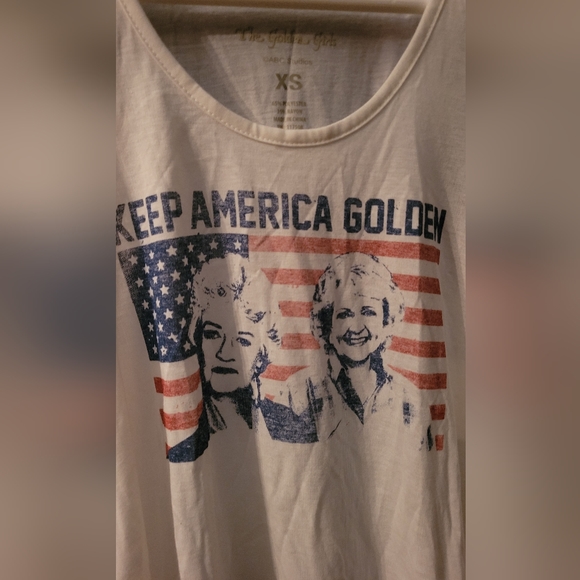 The golden girls womens xs drapey tank white Woven armholes loose fit - Picture 5 of 6